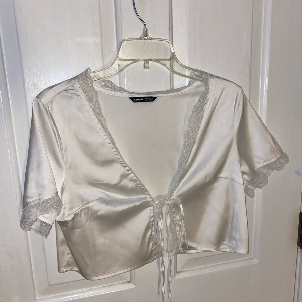 White tie silk top